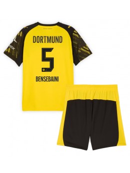 Billige Borussia Dortmund Ramy Bensebaini #5 Hjemmedraktsett Barn 2025-26 Kortermet (+ Korte bukser)